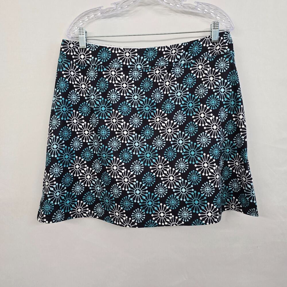 Ekouaer Tennis Golf Athletic Skort Women's XXL Blue & White Geo Mini Stretch EUC